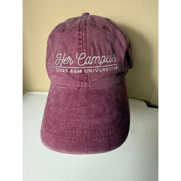 Texas A&M University Vintage‎ Style Burgundy Baseball Cap Hat Campus Wear - Picture 1 of 8